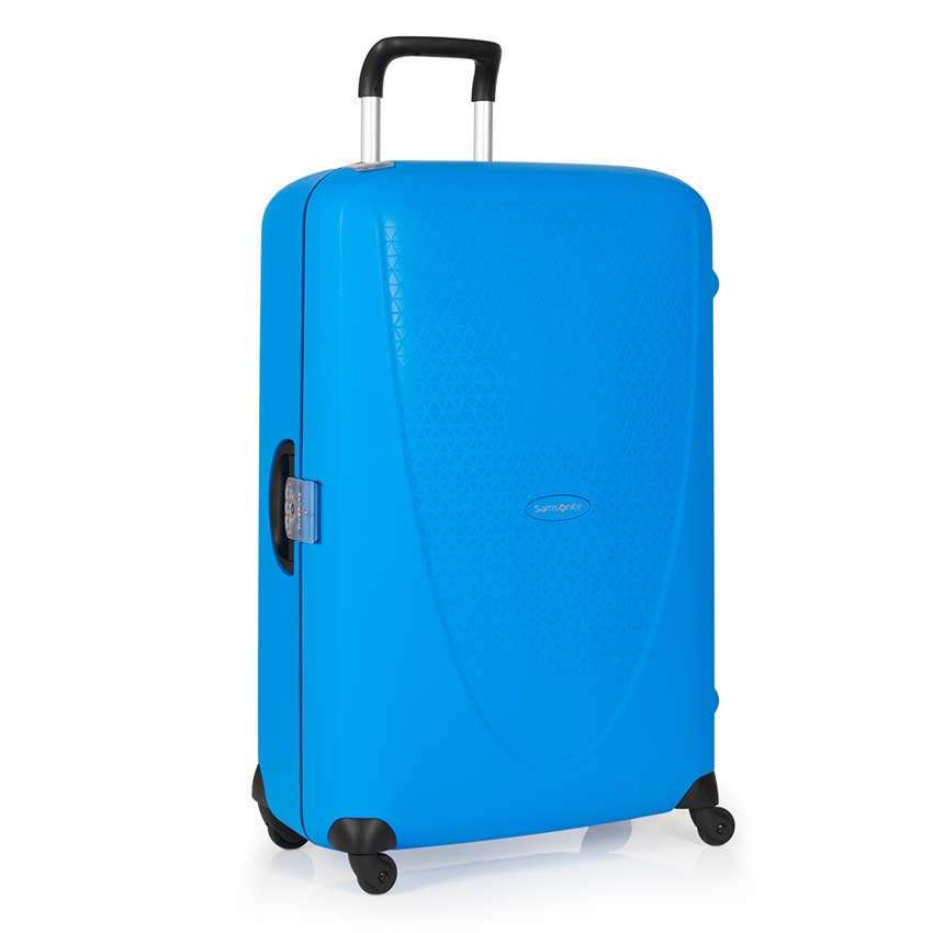 Samsonite blue checkin luggage bag after post production